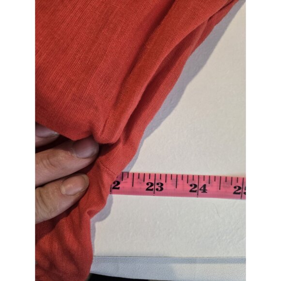 Chico's Salmon Linen Blend Tab Sleeve Button Down Sz 2 RN 79984 Comfy Casual - Picture 7 of 9